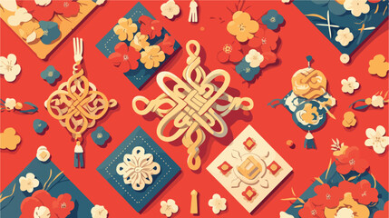 Vector Chinese New Year decor element. Translation
