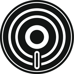 Vector illustration of a bullseye target in a simple black and white design