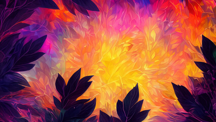 Abstract fantasy wallpaper with botanical flower special background design
