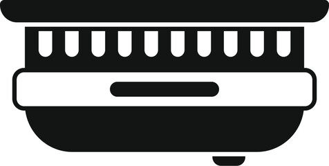 Simplified illustration representing a contemporary coffee machine, ideal for icons or logos