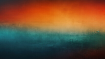 Fototapeta premium Smooth orange green grainy gradient backdrop poster. Website menu sport banner background.