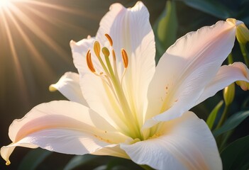 Fototapeta premium Lilies flower closeup Realistic Light understand sun light significantly summer season flower concept