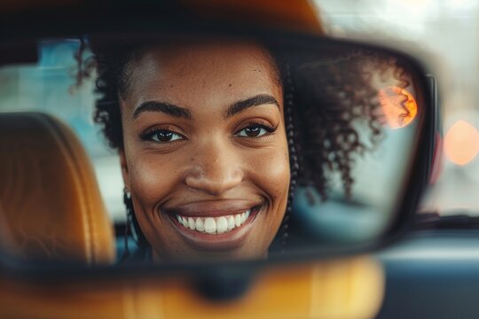 Portrait In Rear View Mirror