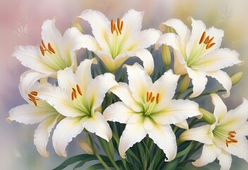 Fototapeta premium Lilies flower closeup Realistic Light understand sun light significantly summer season flower concept