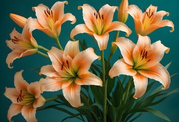 Fototapeta premium Lilies flower closeup Realistic Light understand sun light significantly summer season flower concept