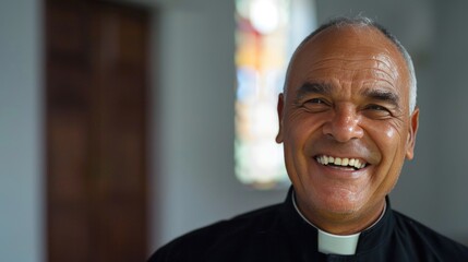 Portrait of a smiling catholic priest
