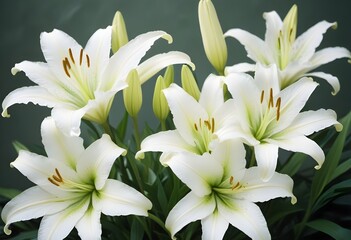 Fototapeta premium Lilies flower closeup Realistic Light understand sun light significantly summer season flower concept