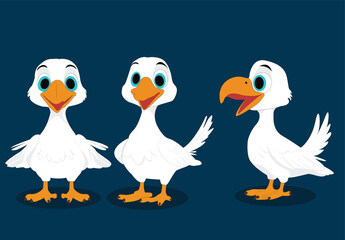Duck cartoon character set design for animation