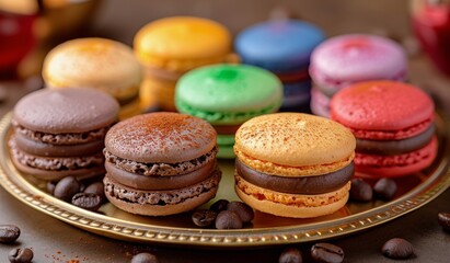 Fototapeta premium Colorful Macarons on a Table