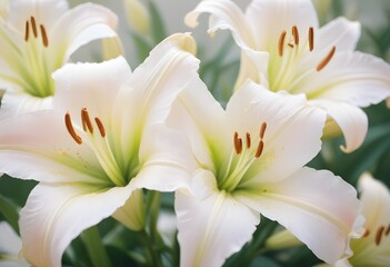 Obraz premium Lilies flower closeup Realistic Light understand sun light significantly summer season flower concept