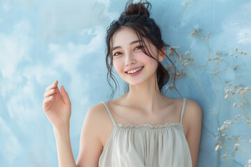 ポーズを取っている若い女性
