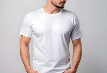 Blank White T-Shirt Front and Back Mockup in Studio Shot