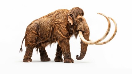 Obraz premium Prehistoric Mammoth Isolated on White