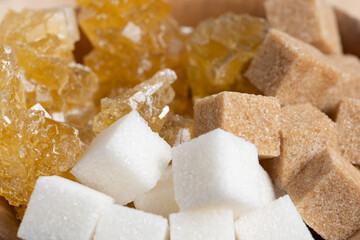 Traditional Uzbek navat sugar, cane sugar and refined sugar.