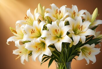 Fototapeta premium Lilies flower closeup Realistic Light understand sun light significantly summer season flower concept