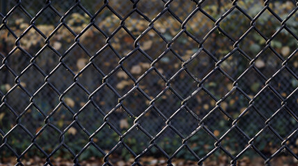 Fototapeta premium Fences made of metal links that are connected together.