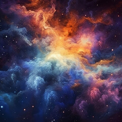 Fototapeta premium Colorful space view with stars and cosmic dust