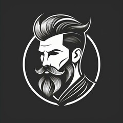 Stylish bearded man logo design