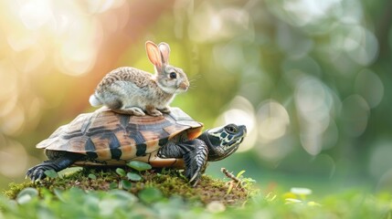 Rabbit riding turtle, better strategy concept