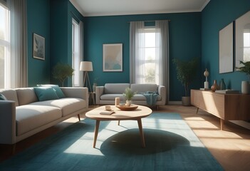 Fototapeta premium A Cozy matellic colours luxrious living room for luxrious living