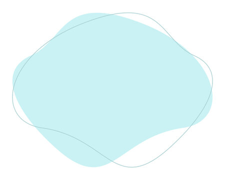 Simple abstract organic shape in pastel tone isolated on a transparent background