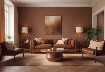A Cozy matellic colours luxrious living room for luxrious living