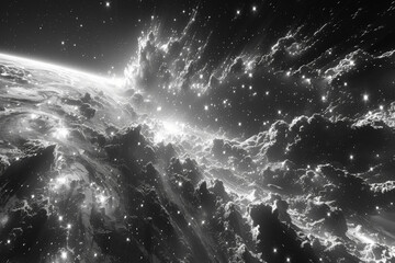 The relentless march of time etched upon the face of a distant pulsar, its regular pulses a cosmic clock ticking away the ages. Concept of cosmic timekeeping. Generative Ai.