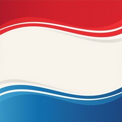 Red White and Blue Geometric Square Border Background