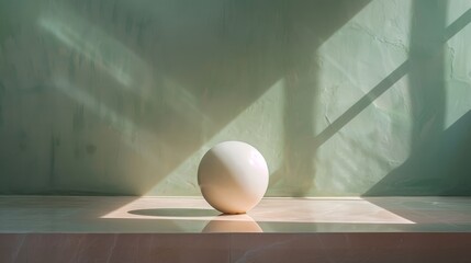 White sphere with shadow play on wall