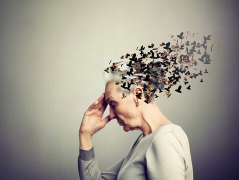 Memory loss, senior woman