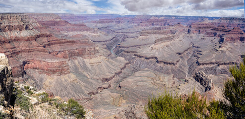 Dramatic panoramic view of the Grand Canyon from Pima Point on the South Rim, Arizona, USA on 28...