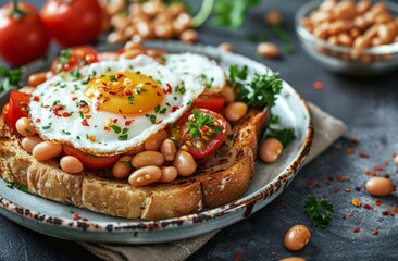 Toast With Beans and Egg