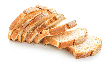 Fresh sliced bread isolated on white background, baking goods and supermarket packaging, farm shop organic baked bread