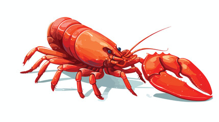 vector sketch cartoon sea crayfish lobster. Isolate