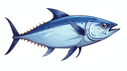 vector sketch sea tuna fish. Hand drawn seafood del