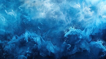 A vibrant background texture, colored with splashes of electric blue paint, and strong shades of blue and light blue, 
