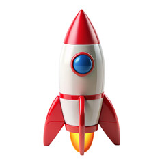 Toy rocket Isolated on transparent background