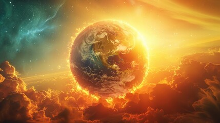 The idea of global warming is causing the Earth to heat up, resulting in heatwaves and climate change