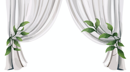 Vector White Curtains Isolated on transperant alpha