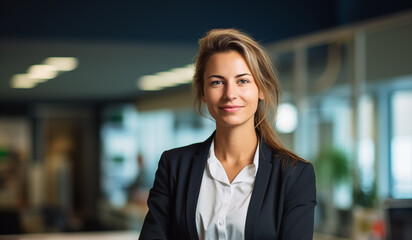 Business woman in office.