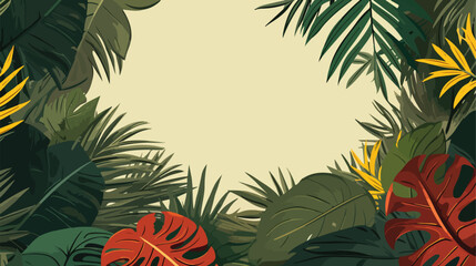 Vertical background with borders made of jungle pal
