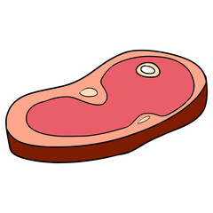 raw meat steak illustration hand drawn isolated vector	

