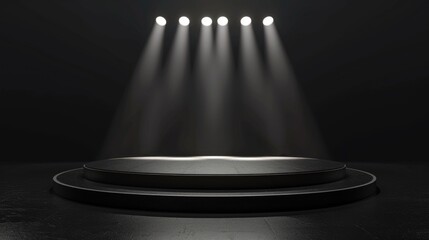 Sleek Podium Display in Spotlight
