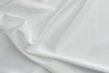 Obraz premium Texture of crumpled white silk fabric as background, top view