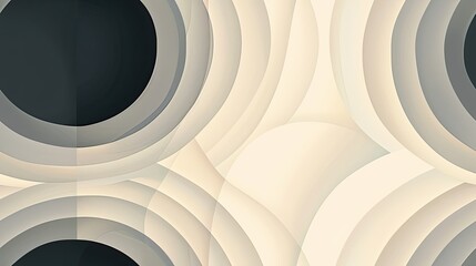 abstract horizontal gradient semi circles, corn, muted beige, gray