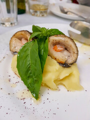 fish fillet with mashed potatoes