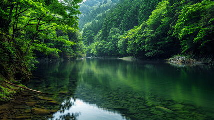 Fototapeta premium 夏の渓谷 川