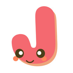  J letter Childish Alphabet Vector Illustration 