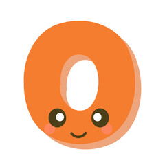  O letter Childish Alphabet Vector Illustration 