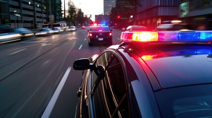 Speeding Driver Gets Pulled Over By Police Patrolling Car.